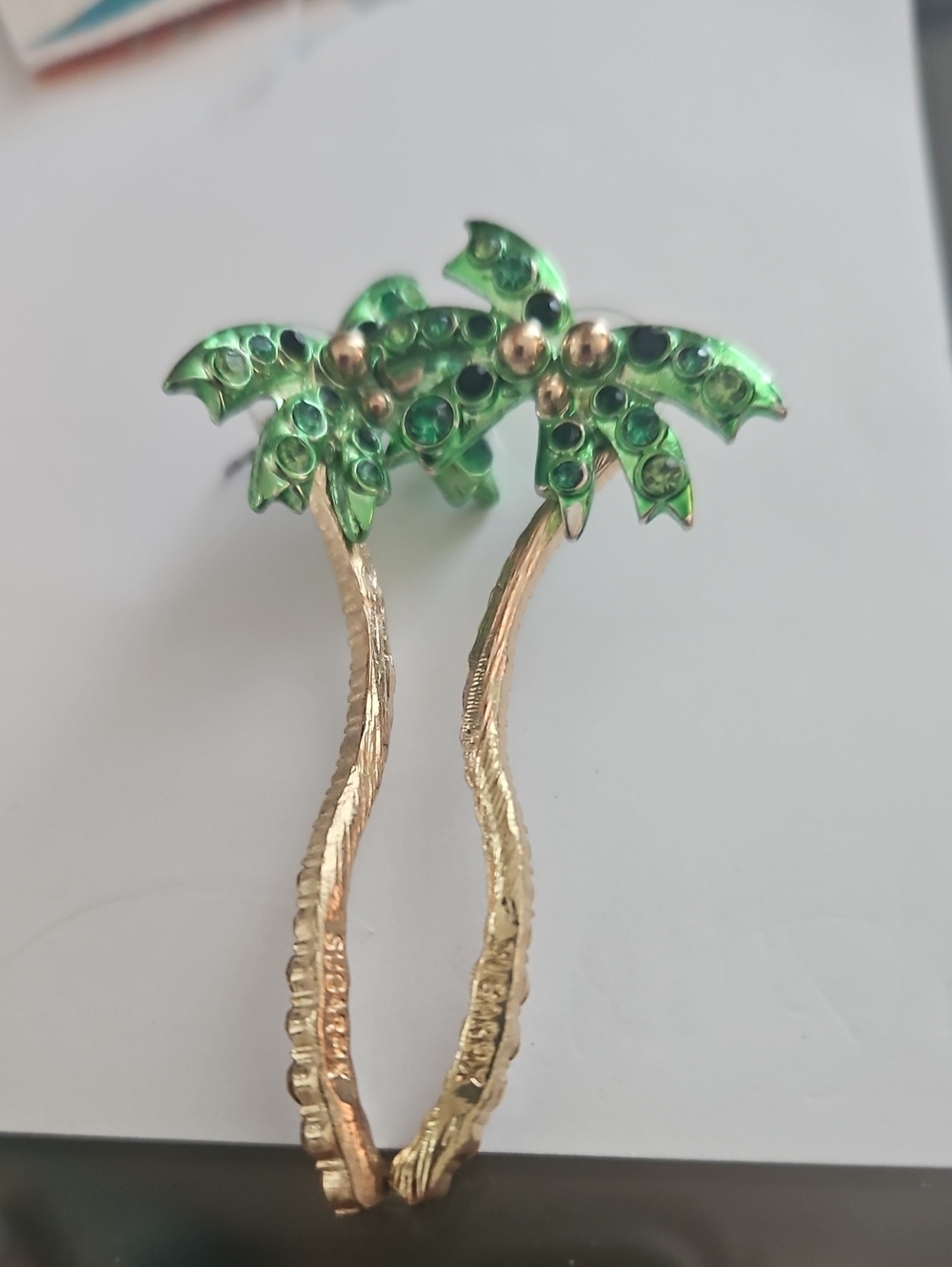 new? palm tree pierced earrings